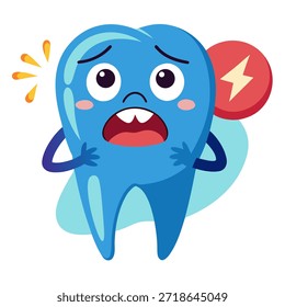 Vector de dibujos animados de dolor de muelas sobre fondo blanco.