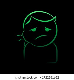 Toothache, child nolan icon. Simple thin line, outline vector of dentist icons for ui and ux, website or mobile application