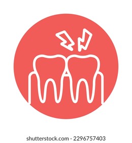Toothache color line icon. Isolated vector element. Outline pictogram for web page, mobile app, promo