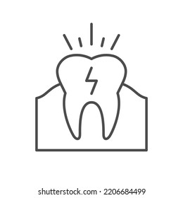 Toothache Or Dental Pain Line Icon