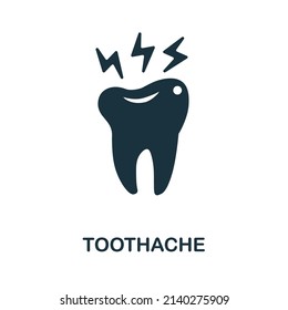 Toothache flat icon. Colored element sign from body ache collection. Flat Toothache icon sign for web design, infographics and more.