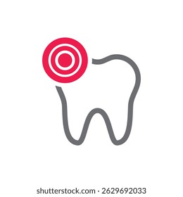 Toothache icon, bad tooth, icon, vector.