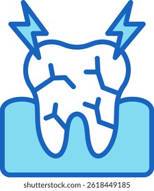 Toothache Icon Blue Vector Illustration