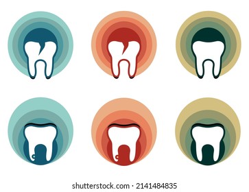toothache icon from dentist collection. Thin retro toothache, dental, tooth detailed offset lineal color icon isolated on white background. Line vector toothache sign, symbol for web and mobile