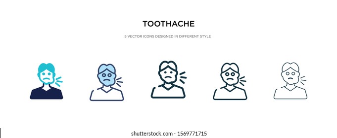 toothache icon in different style vector illustration. two colored and black toothache vector icons designed in filled, outline, line and stroke style can be used for web, mobile, ui