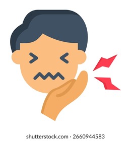 Icono de dolor de dientes Ilustración vectorial plana