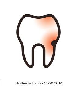 Toothache icon isolated on white background