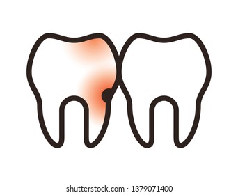 Toothache icon isolated on white background