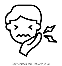 Toothache Icon Line Vector Illustration