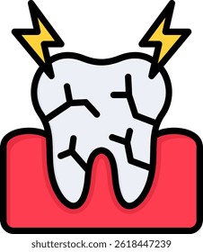 Toothache Icon Lineal Color Vector Illustration