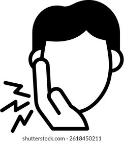 Toothache Icon Mixed Vector Illustration