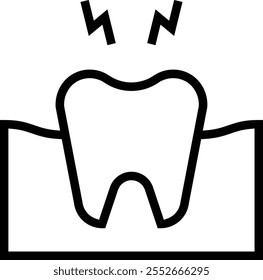 toothache icon. Thin linear style design isolated on white background