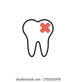 toothache icon vector illustration modern style design. isolated on white background