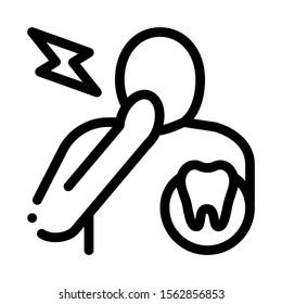Toothache Icon Vector. Outline Toothache Sign. Isolated Contour Symbol Illustration