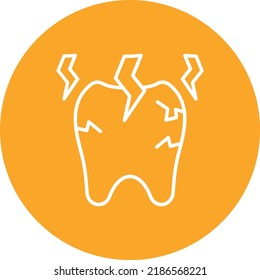 Toothache line circle icon vector image. Can also be used for web apps, mobile apps and print media.