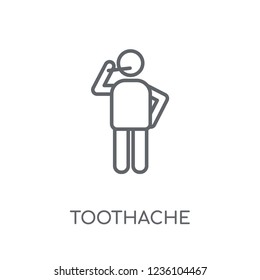Toothache linear icon. Modern outline Toothache logo concept on white background from Dentist collection. Suitable for use on web apps, mobile apps and print media.