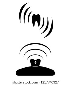 Toothache linear icon. Toothache simple black vector symbol. Vector isolated drawing.