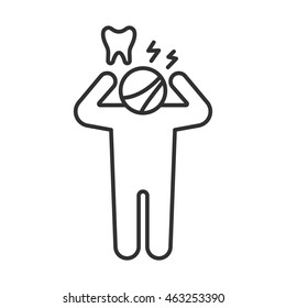 Toothache linear icon. Thin line design