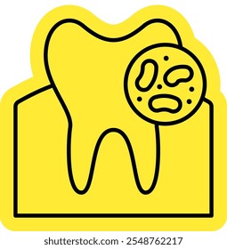 Ícone de dor de dente e infecção dentária