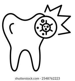 Ícone de dor de dente e infecção dentária