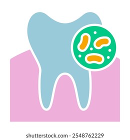 Ícone de dor de dente e infecção dentária