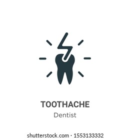 Toothache vector icon on white background. Flat vector toothache icon symbol sign from modern dentist collection for mobile concept and web apps design.