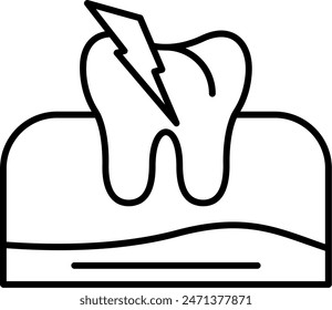 Toothache Vector Line Icon Design