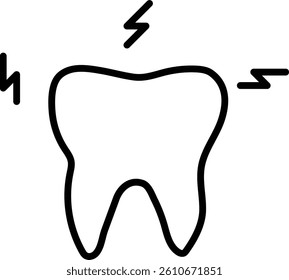 Toothache Vector Line Icon Design