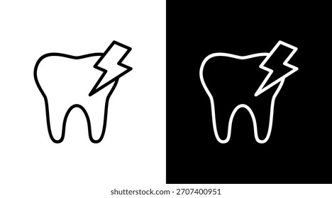 Dor de dente Branco Icon Set Design