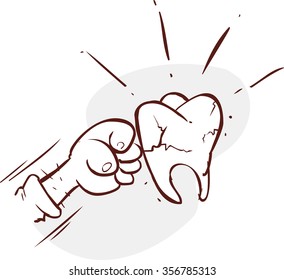 tooth-breaking punch black and white