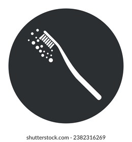 Toothbrush. Badge. Vector on gray background