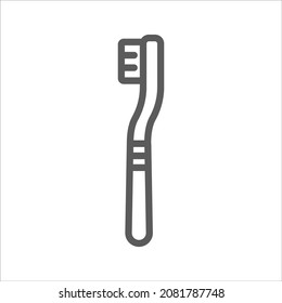 Icono de línea simple del cepillo de dientes