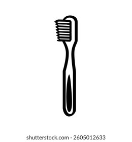 Toothbrush black outline Icon white background design