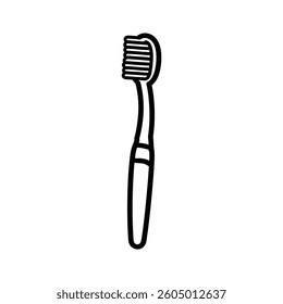 Toothbrush black outline Icon white background design
