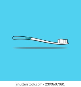 cepillo de dientes Diseño plano azul sobre fondo azul