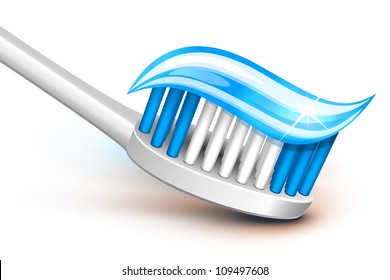 white and blue toothpaste