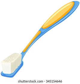 Toothbrush in blue and yellow color illustration