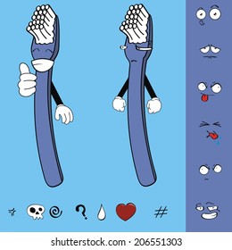 toothbrush cartoon isolated set pack in vector format very easy to edit