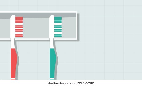 Toothbrush cartoon vector. free space for text. wallpaper. copy space.