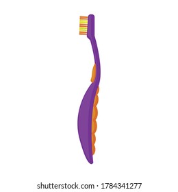 Toothbrush cartoon vector illustration of icon.Cartoon vector icon brush of tooth. Isolated illustration of toothbrush on white background.