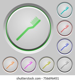 Toothbrush color icons on sunk push buttons