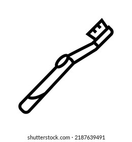 toothbrush dental care line icon vector. toothbrush dental care sign. isolated contour symbol black illustration