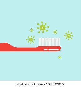 
Toothbrush dirty vector. free space for text. wallpaper. Disease vector.
