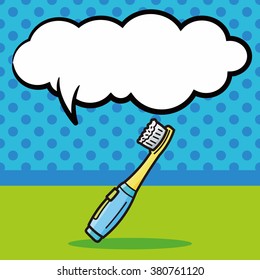 toothbrush doodle, speech bubble