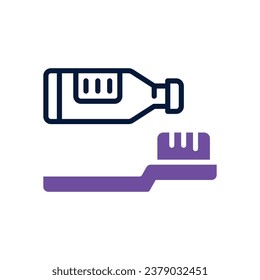 toothbrush dual tone icon. vector icon for your website, mobile, presentation, and logo design.