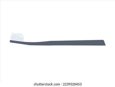 toothbrush flat design vector illustration. Dental concept. Toothbrush with toothpaste isolated. Flat design, care health, hygiene healthy,vector illustration