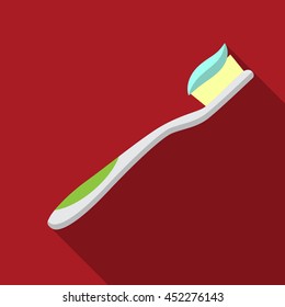 Toothbrush flat icon illustration isolated vector sign symbol