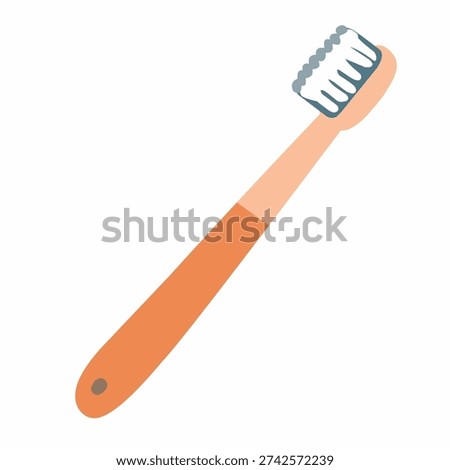 Toothbrush in Flat Style for Daily Routine Theme