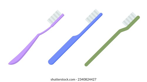 Toothbrush flat vector icon. Mouth brush design isolated tooth icon illustration