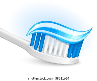 Toothbrush and gel toothpaste